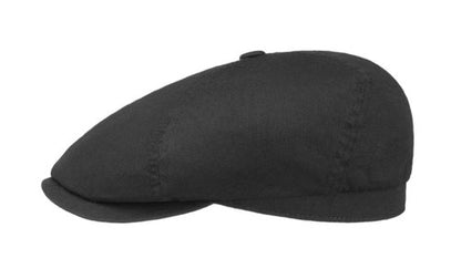 STETSON Mütze FLATCAP schwarz UPF40+ Cotton Twill