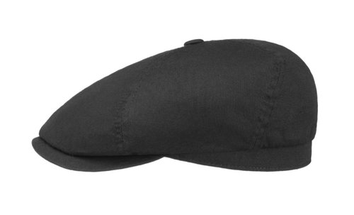 STETSON Mütze FLATCAP schwarz UPF40+ Cotton Twill