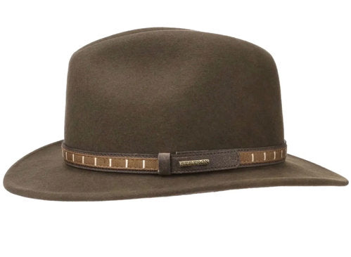 STETSON Filzhut Traveller Oakville braun Fedora MADE IN USA Outdoorhut Gr.59