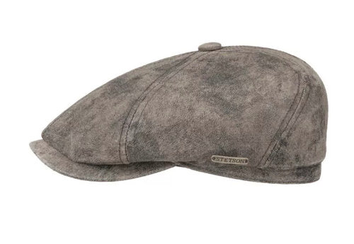 STETSON Mütze Hatteras Ledermütze Vintage braun