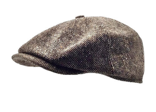 GÖTTMANN Mütze PRINCETON 8tlg.braunTweed Schurwolle Bakerboy