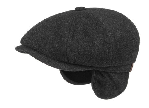STETSON Mütze Hatteras Wool/Cashmere grau Ohrenklappen Winter