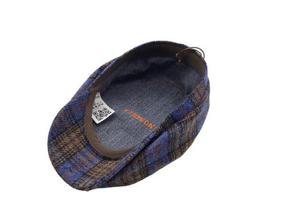 STETSON Mütze Hatteras blau kariert Winter