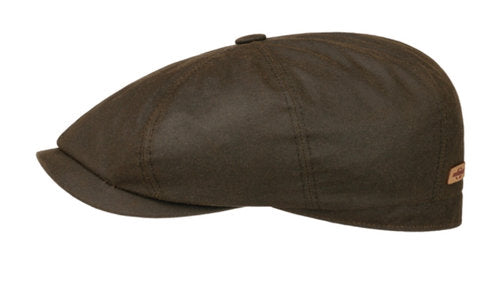 STETSON Mütze Hatteras WAXXED Organic-Cotton dunkel/oliv SUN GUARD UPF40+
