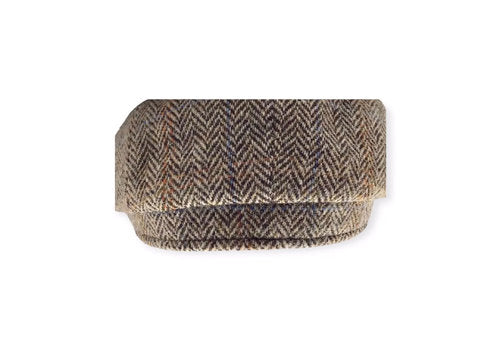 HARRIS-TWEED Mütze herringbone braun  Bakerboy