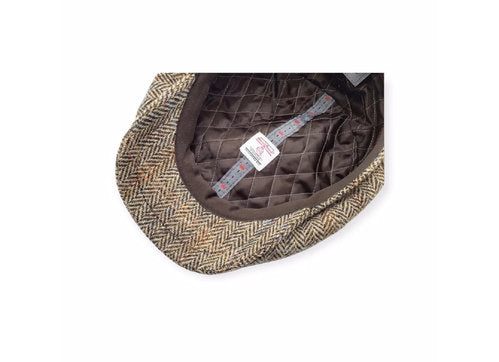 HARRIS-TWEED Mütze herringbone braun  Bakerboy