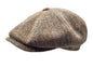 HARRIS-TWEED Mütze herringbone braun  Bakerboy