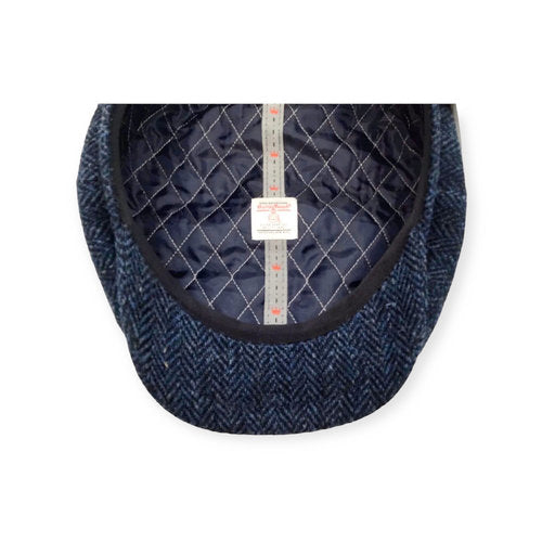 HARRIS-TWEED Mütze herringbone blau Bakerboy Newsboy