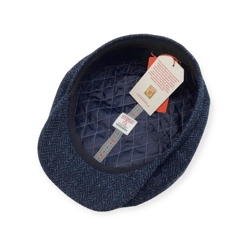 HARRIS-TWEED Mütze herringbone blau Bakerboy Newsboy