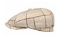 STETSON Mütze Hatteras mit Seide beige/braun kariert Winter
