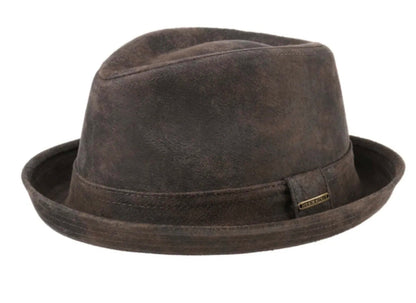 STETSON Lederhut Player RADCLIFF braun Vintage used look Pigskin