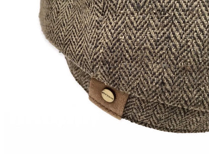 STETSON Mütze Hatteras SEIDE oliv/ braun Gr.55 herringbone Sommer