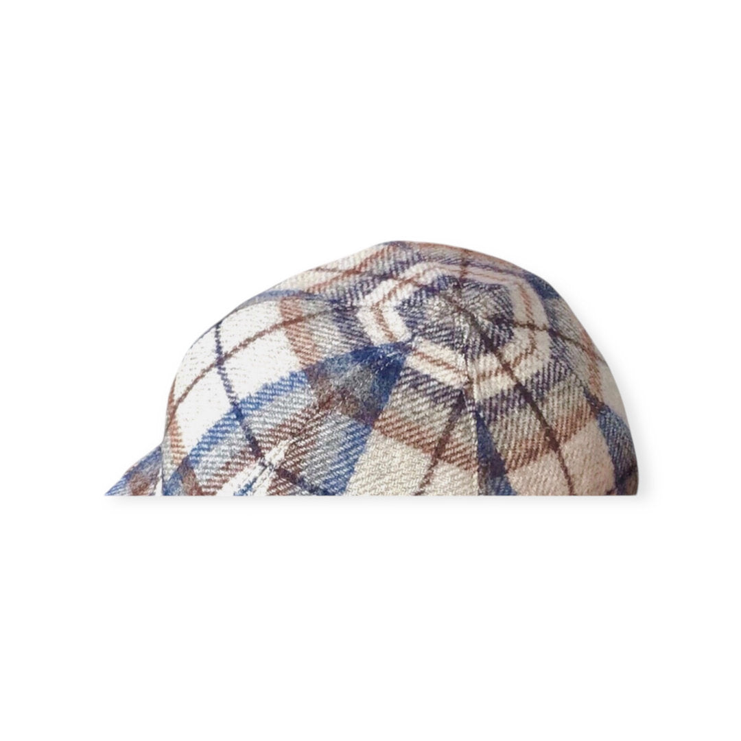 Wigèns Mütze BASEBALL CLASSIC blau/grau kariert mit ALPAKA