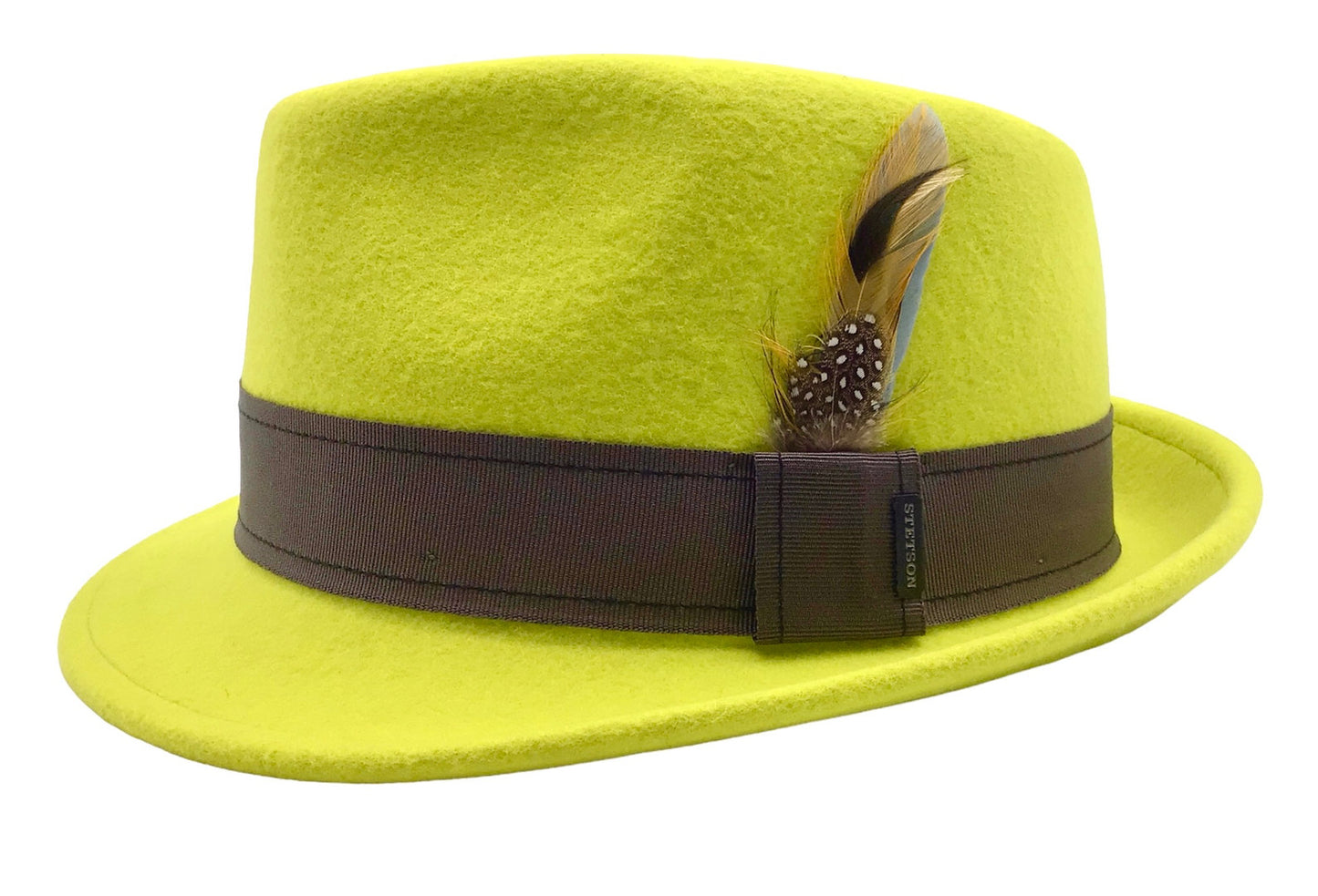STETSON Trilby Filzhut gelb/grün UNISEX Gr.L