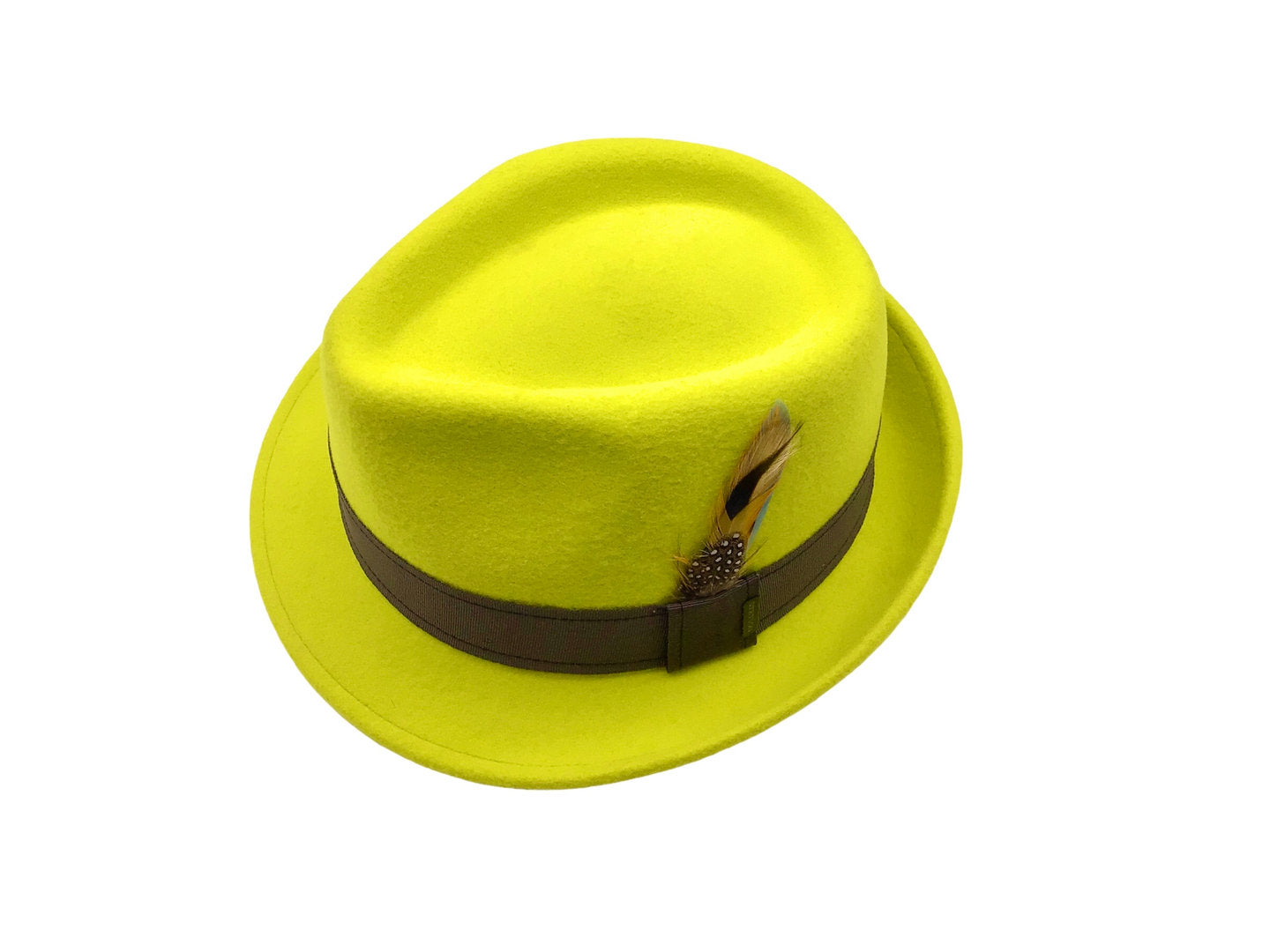 STETSON Trilby Filzhut gelb/grün UNISEX Gr.L