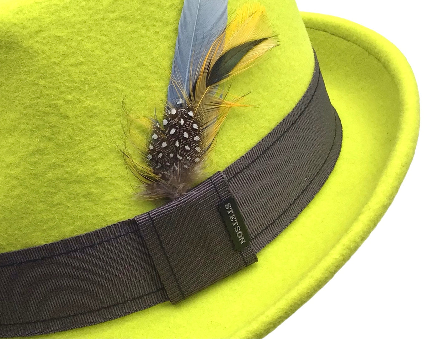 STETSON Trilby Filzhut gelb/grün UNISEX Gr.L