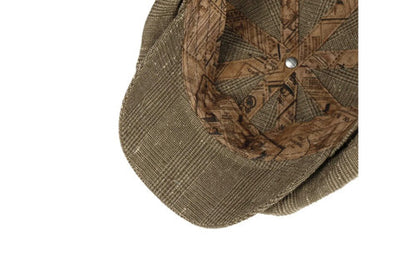 STETSON Mütze Hatteras Glencheck Leinen Wildseide braun kariert Sommer