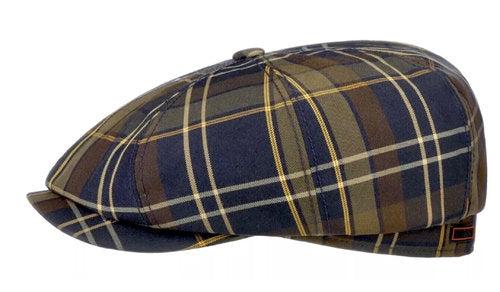 STETSON Mütze Hatteras braun kariert Sommer Bakerboy/Newsboy