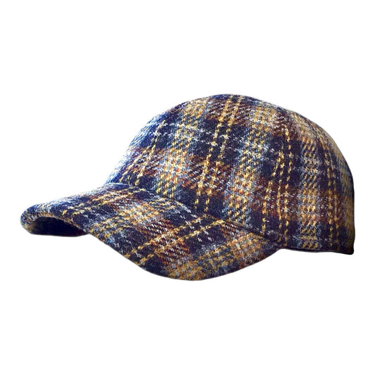 HARRIS-TWEED Mütze Göttmann BASECAP Ohrenklappen braun Schottenkaro