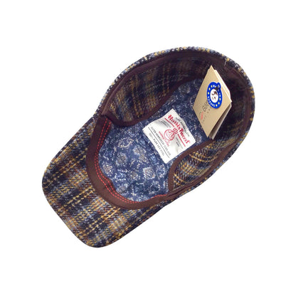 HARRIS-TWEED Mütze Göttmann BASECAP Ohrenklappen braun Schottenkaro