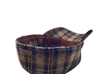 HARRIS-TWEED Mütze Göttmann BASECAP Ohrenklappen braun Schottenkaro