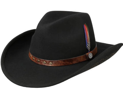 STETSON Westernhut schwarz Cowboyhut Wollfilz