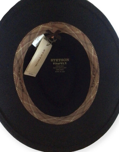 STETSON Traveller Filzhut schwarz Fedora vitafelt