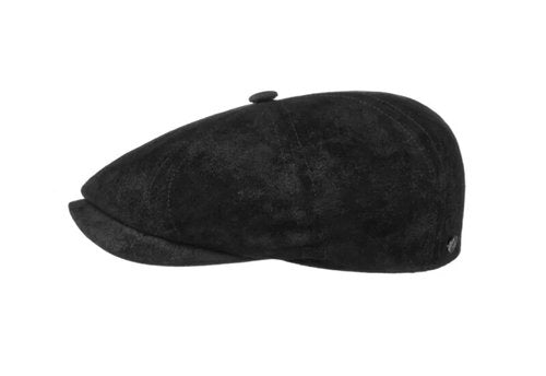 LIERYS Mütze Ledermütze Bakerboy Gr.M/57 schwarz