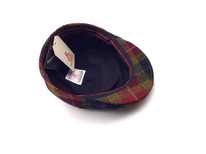 HARRIS-TWEED Mütze rost/grün mehrfarbig bis GATSBY Schurwolle