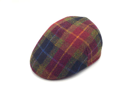 HARRIS-TWEED Mütze rost/grün mehrfarbig bis GATSBY Schurwolle