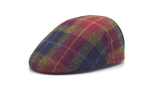 HARRIS-TWEED Mütze rost/grün mehrfarbig bis GATSBY Schurwolle