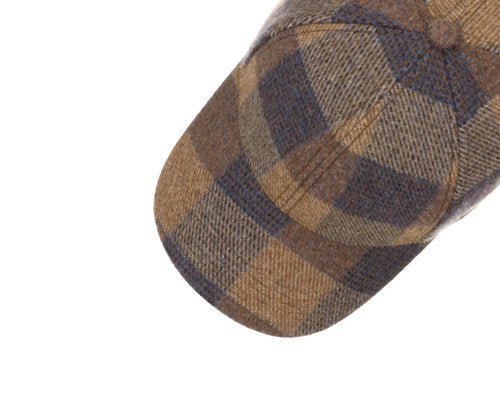 STETSON Mütze BASECAP braun kariert Winter größenverstellbar