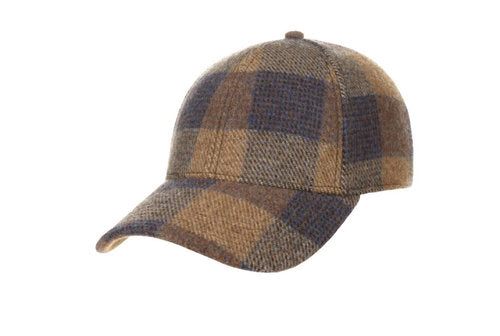 STETSON Mütze BASECAP braun kariert Winter größenverstellbar