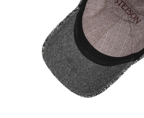 STETSON Mütze Basecap Donegal Tweed schwarz/weiß größenverstellbar