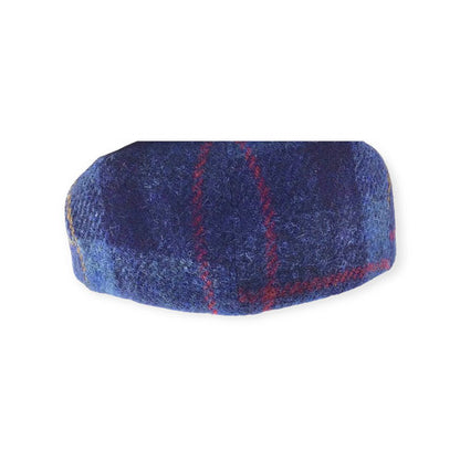 HARRIS-TWEED Mütze blau kariert Schurwolle Bakerboy