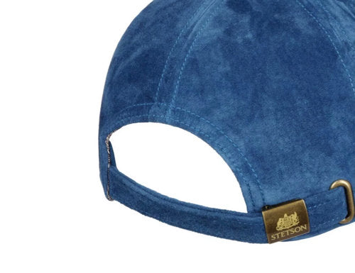 STETSON Mütze LEDER BASECAP American blue größenverstellbar