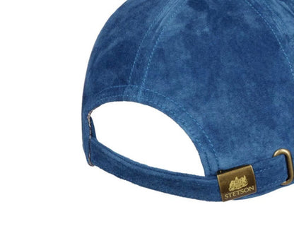 STETSON Mütze LEDER BASECAP American blue größenverstellbar