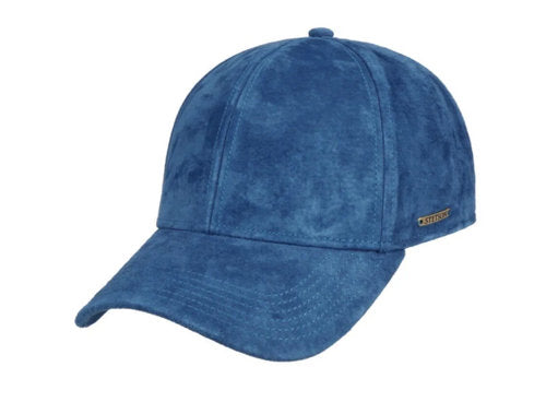 STETSON Mütze LEDER BASECAP American blue größenverstellbar