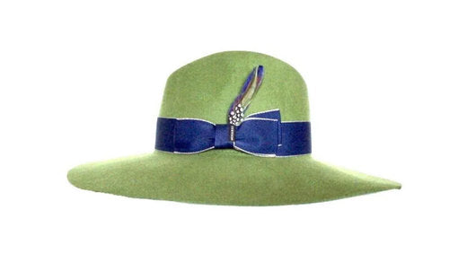 STETSON Schlapphut Filzhut Damenhut Wollfilz grün Gr.55