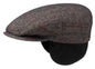 STETSON Mütze Flatcap KENT Gr.M/57 braun Ohrenklappen kariert herringbone Winter