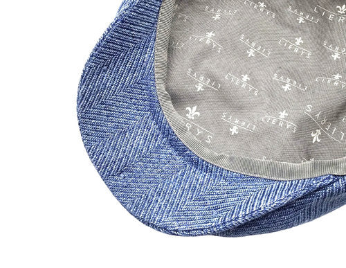 LIERYS Mütze DRIVER CAP hellblau Leinen herringbone Sommer