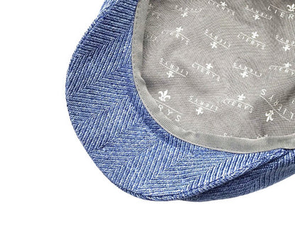 LIERYS Mütze DRIVER CAP hellblau Leinen herringbone Sommer
