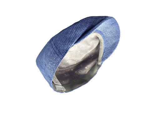 LIERYS Mütze DRIVER CAP hellblau Leinen herringbone Sommer