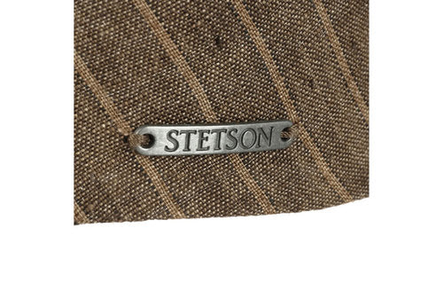 STETSON Mütze KENT DRIVER CAP Pinstripe Leinen braun Sommer