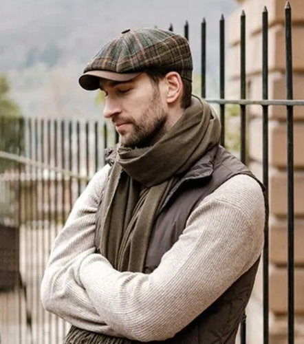 GÖTTMANN Mütze KINGSTON Schottenkaro 8tlg.grün  Bakerboy