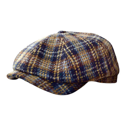 HARRIS-TWEED Mütze Göttmann KINGSTON  braun kariert TARTAN