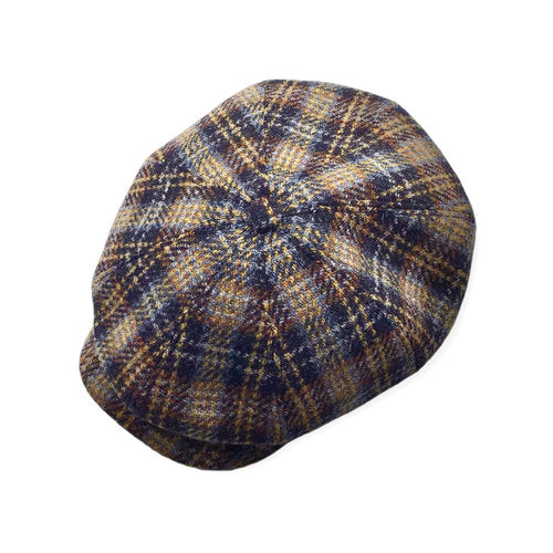 HARRIS-TWEED Mütze Göttmann KINGSTON  braun kariert TARTAN