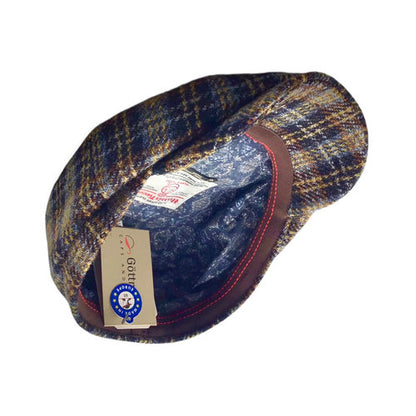 HARRIS-TWEED Mütze Göttmann KINGSTON  braun kariert TARTAN