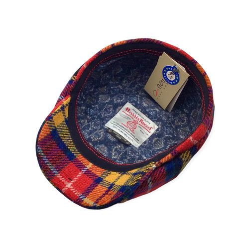 HARRIS-TWEED Mütze Göttmann KINGSTON bunt kariert TARTAN Bakerboy