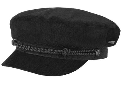 STETSON Mütze Elbsegler tiefschwarz RIDERS CAP Samt fisherman Gr. S Schirmmütze